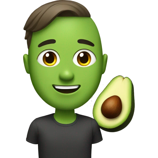 Guy with avocado emoji
