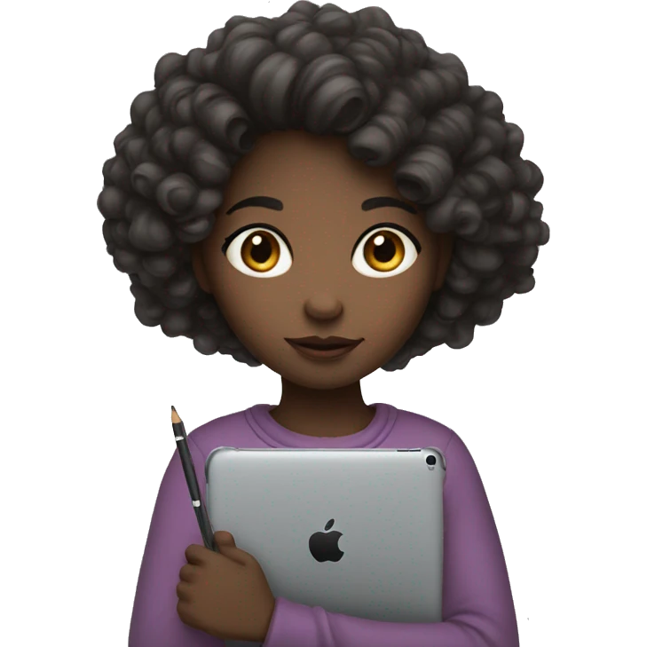 girl with iPad and Apple Pencil emoji