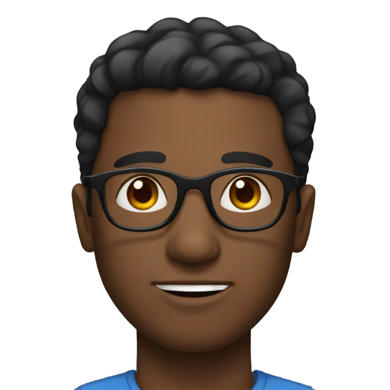 dark Man with glasses black short hair  emoji