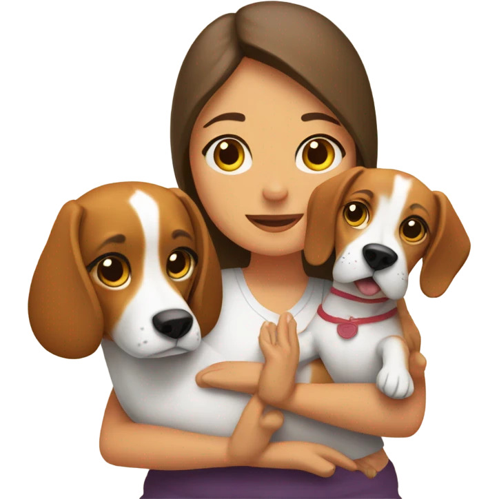 Sara with Beagle yoga emoji