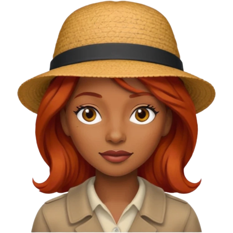 hatted and red haired black woman emoji