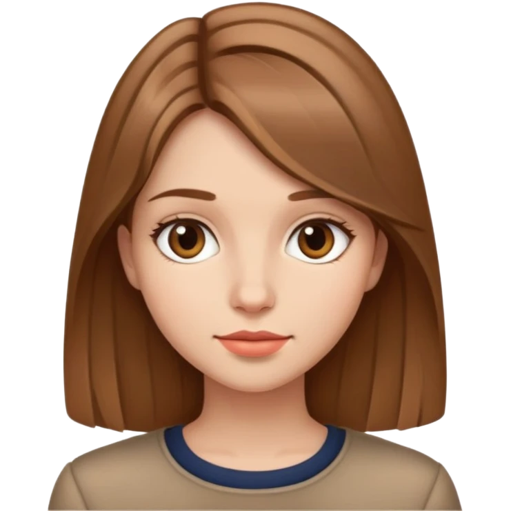 Girl with straight light brown hair in Paris  emoji
