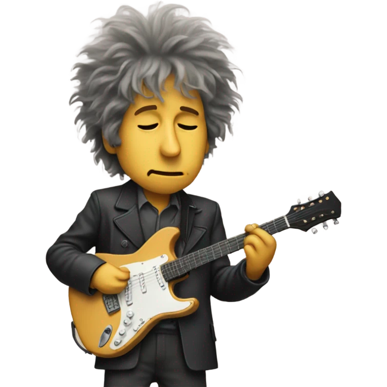 Bob Dylan eating his guitar emoji
