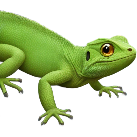 Lizard sitting on a car emoji