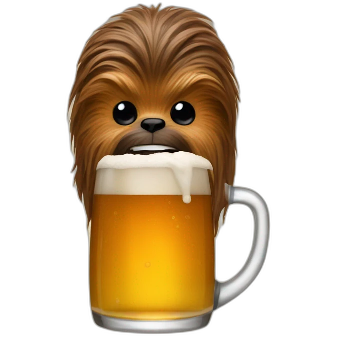 Chewbacca drink beer emoji