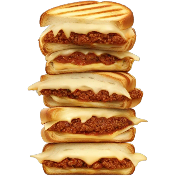 one panini Bolognese with cheese  emoji