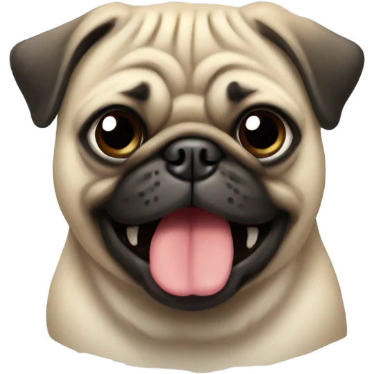 Pug choking on hairball  emoji