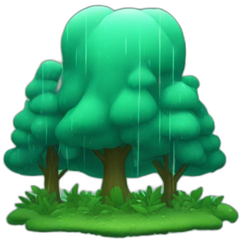 Forest, rain, sad emoji