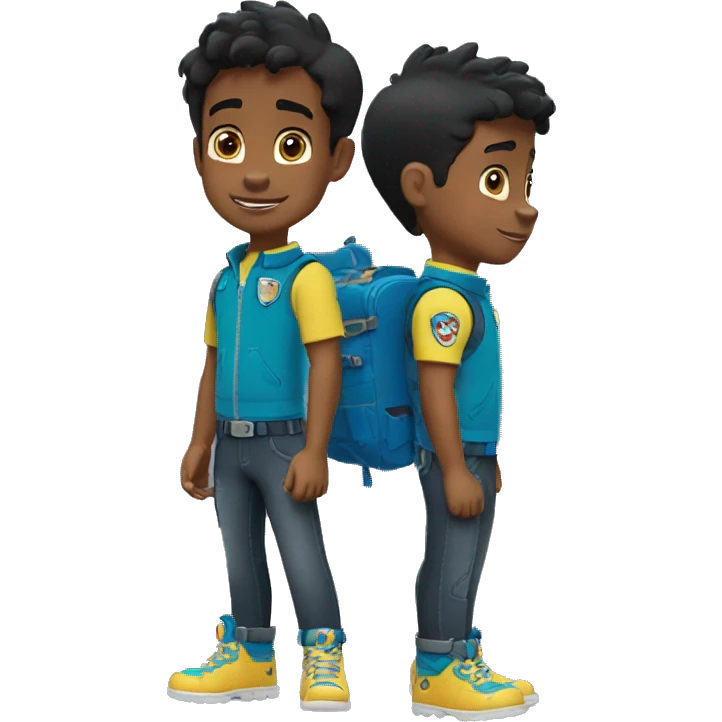 young short hair black boy paw patrol emoji