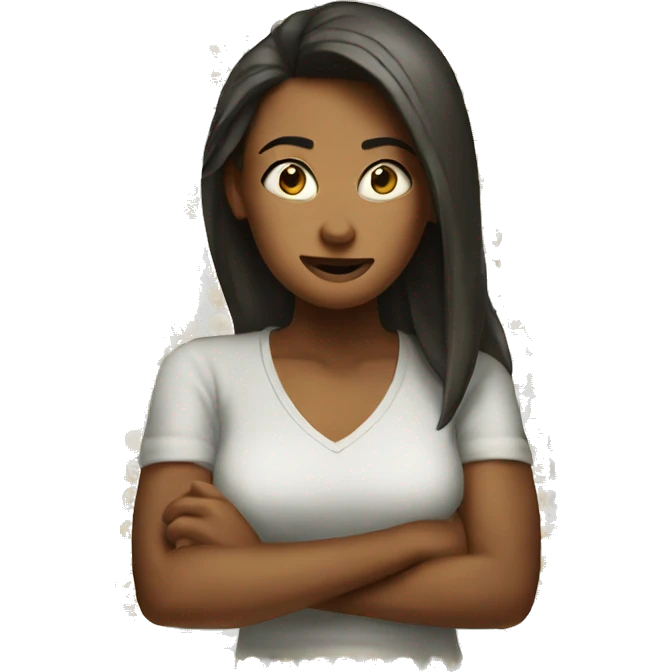 Woman saying “WTF?” emoji