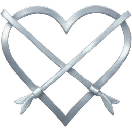 a bow of a silver heart emoji
