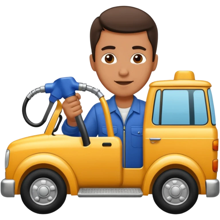 Homme met de l'essence dans le camion emoji