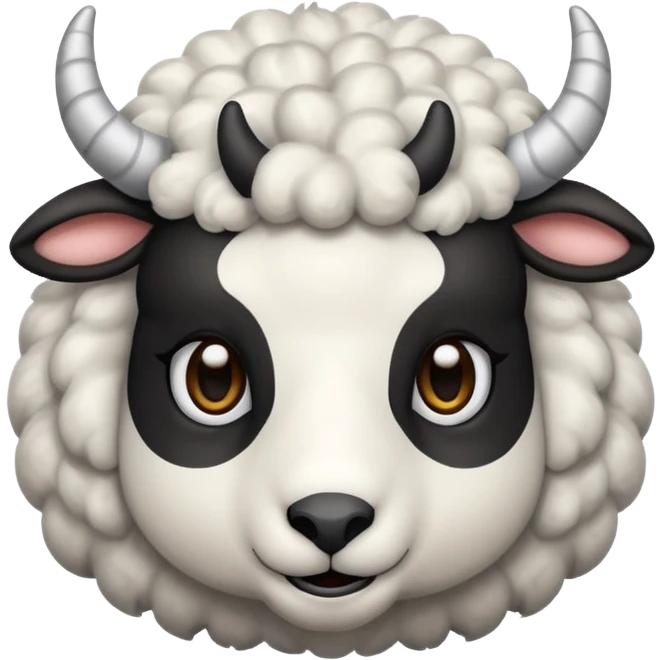 Black cute Sheep with Horns  emoji