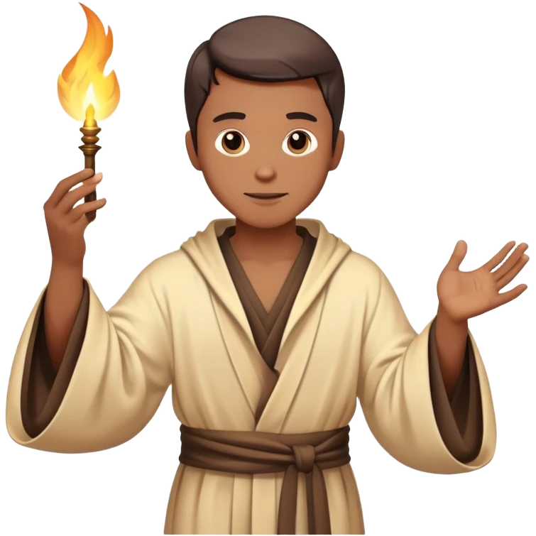 man in a robe casting a magic spell with glowing effects emoji