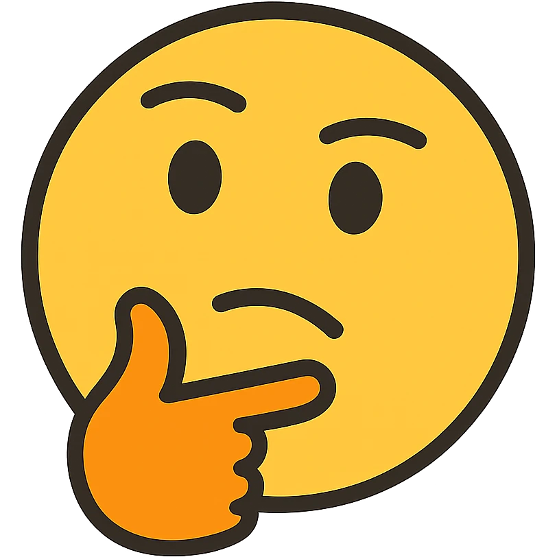 thinking face, expressive, clear lines, modern look emoji