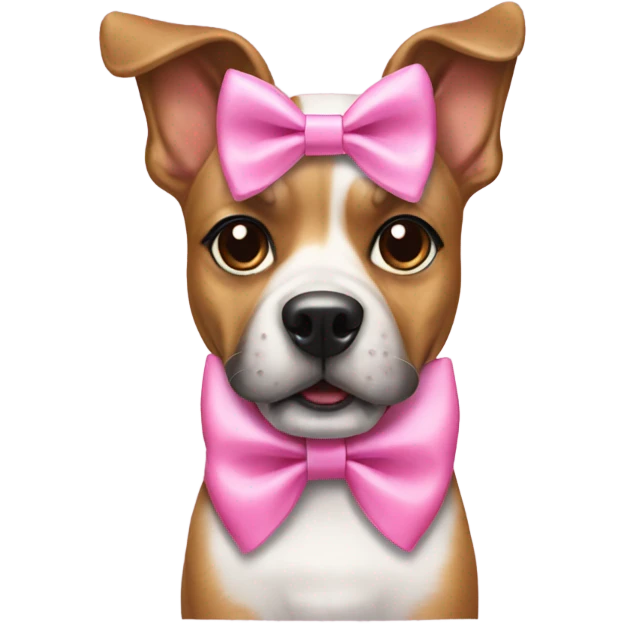 dog with a pick bow and nails  emoji