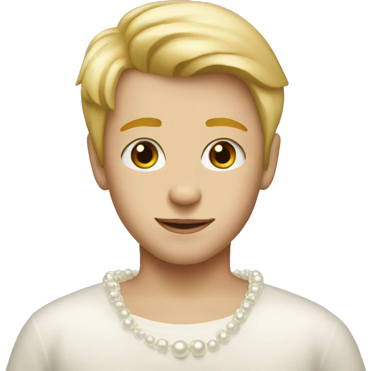 blonde boy with pearl necklace emoji