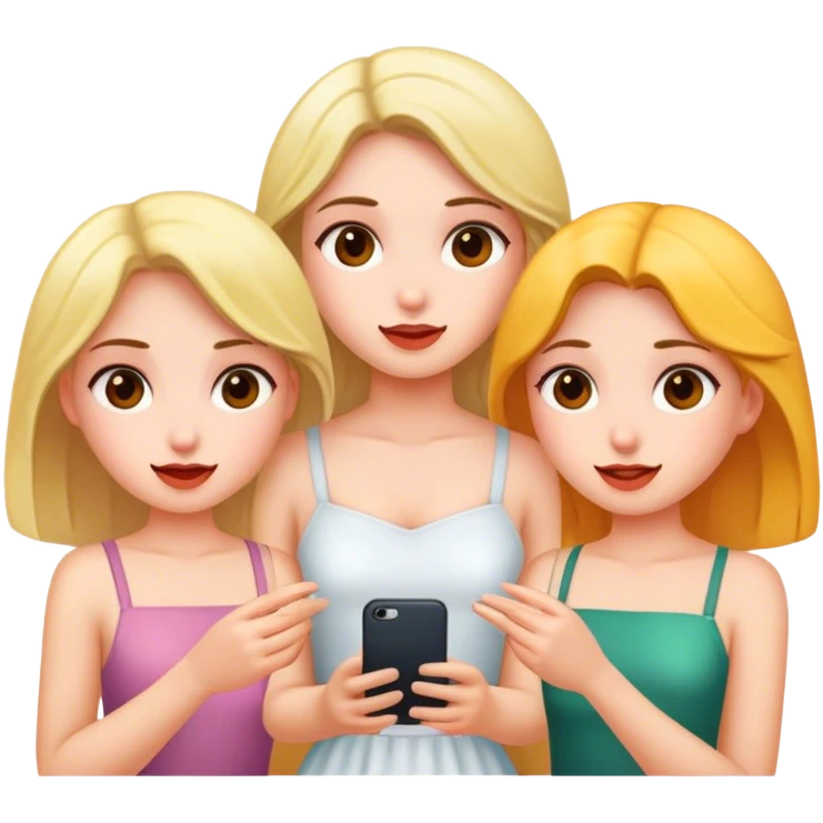 with three girls emoji