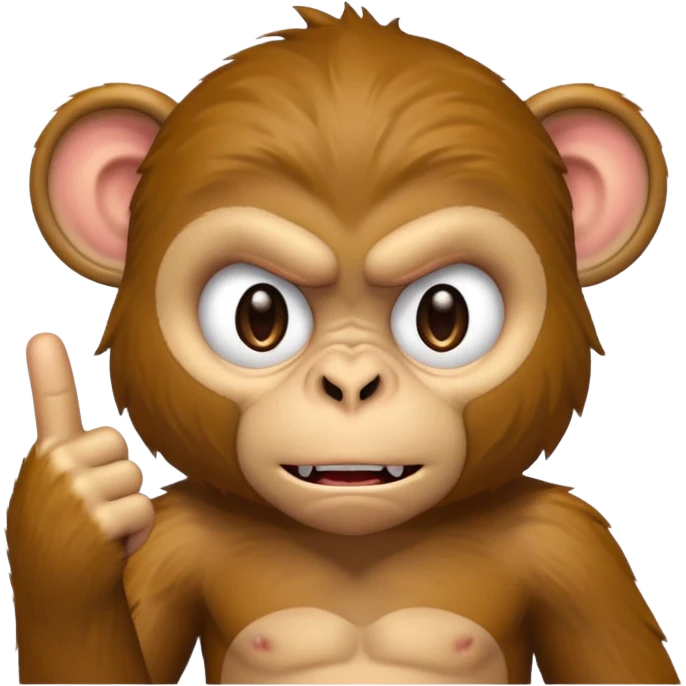 Monkey showing middle finger emoji