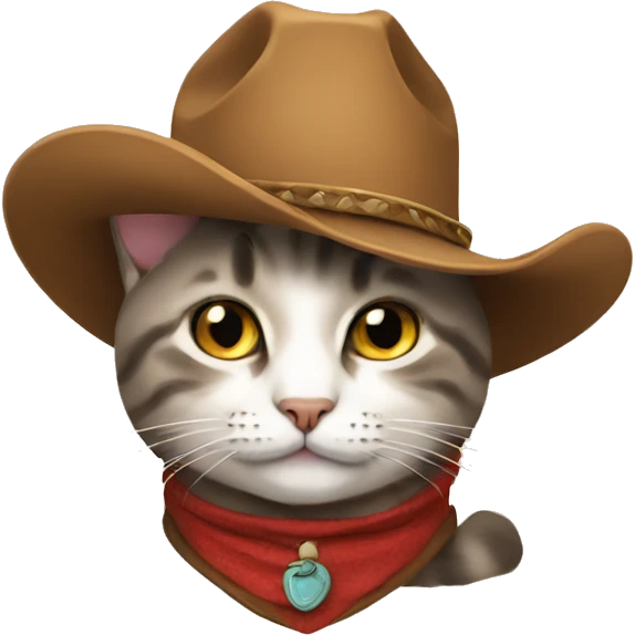 Cat with a hat of cowboy emoji