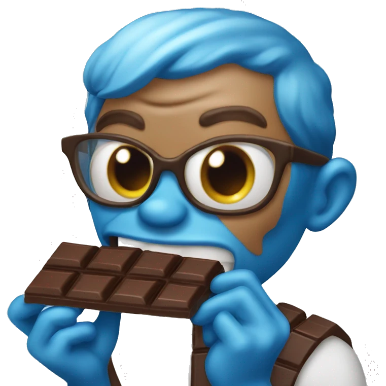 Smurph eating chocolate emoji