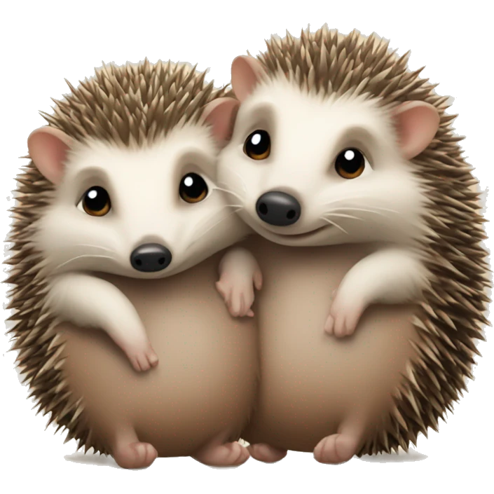 Hedgehogs cuddling emoji