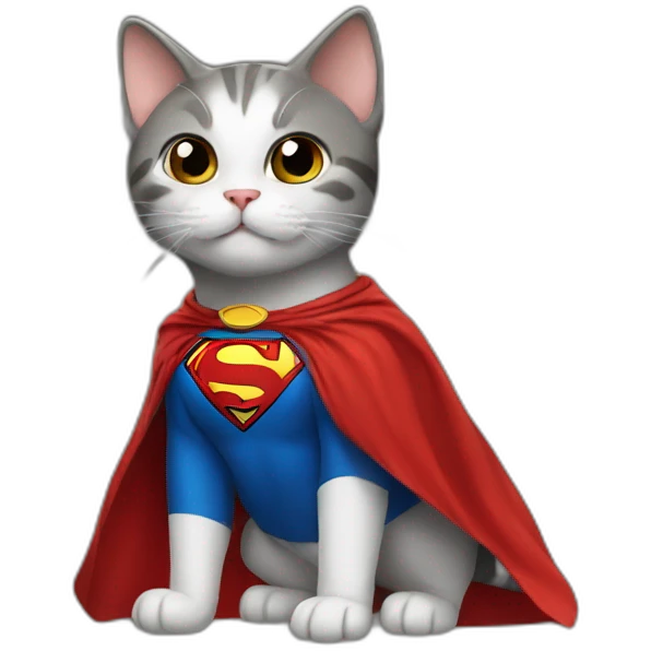 cat in a superman costume emoji