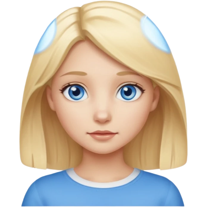 Shape Dogg Blue eyes with a blonde Girl with Blue eyes emoji