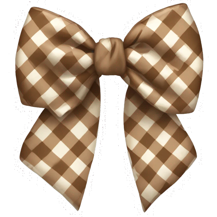 Brown gingham pattern bow emoji
