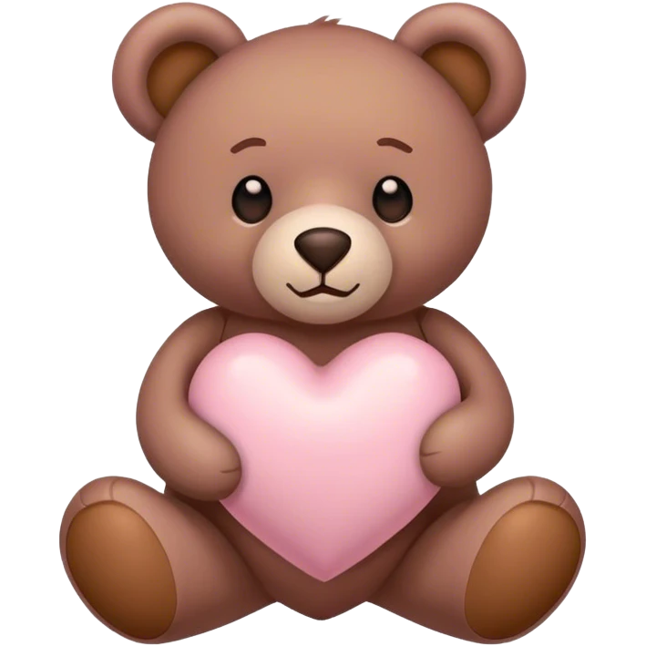 light pink heart with brown teddy bear  emoji