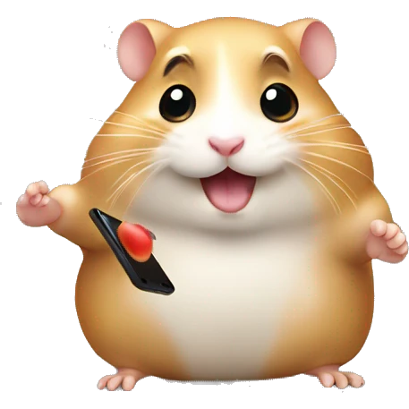 hamster calling on the smartphone emoji