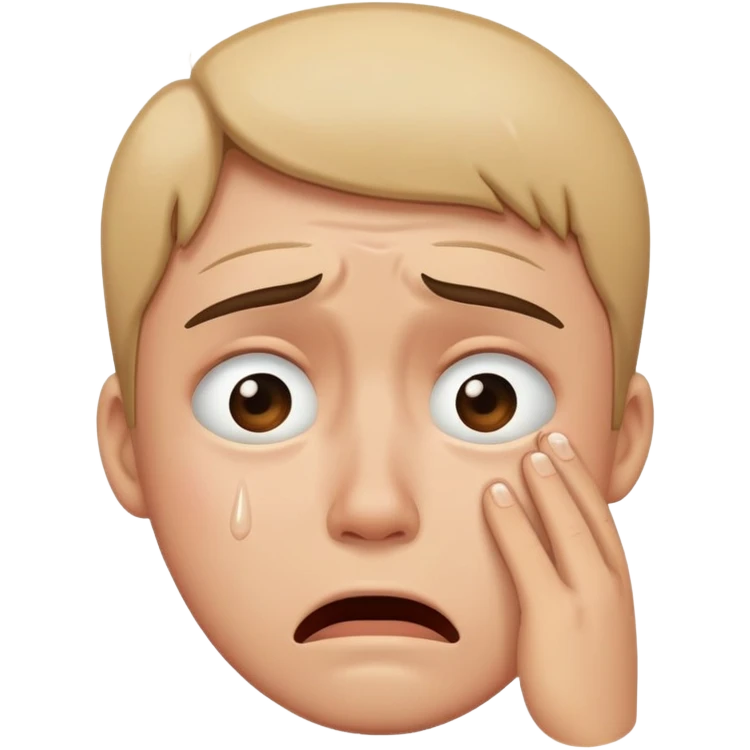 Stressed crying emoji