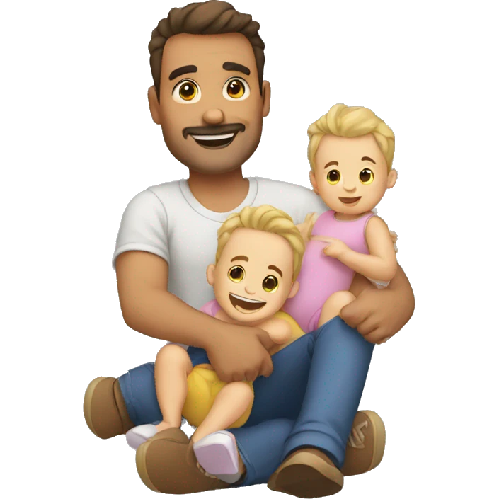 dad with 3 babies emoji