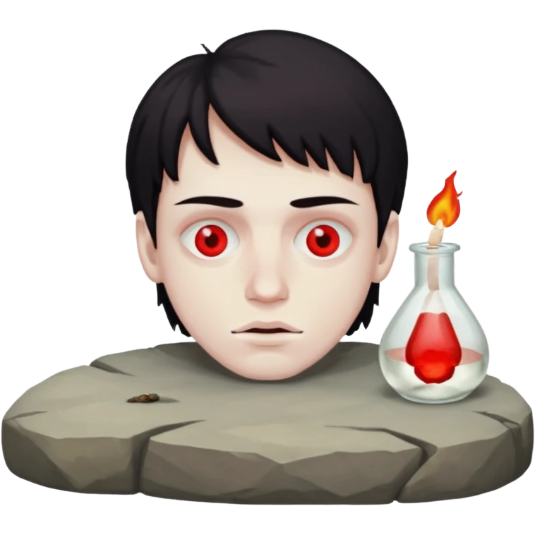A guy stoned with red eyes chilling emoji