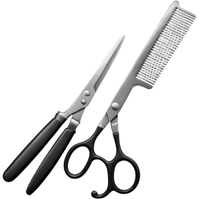 barber shop, scissors, comb. emoji