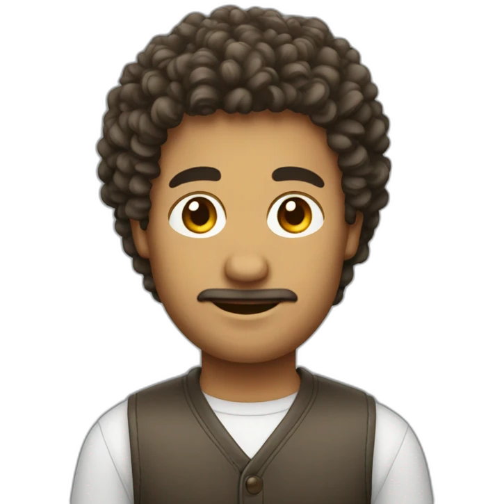 Homme au cheveux bouclé emoji