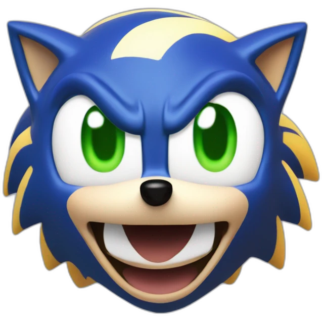 Sonic The Hedgehog from SEGA, Blue Fur with a green eyes, Sonic Unleashed style emoji