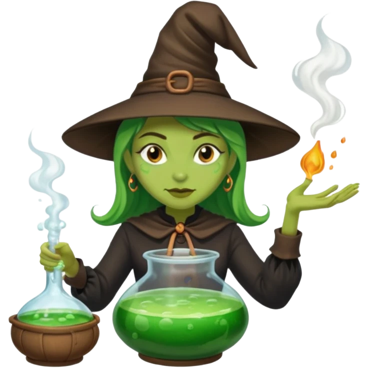 green witch cooking potion emoji