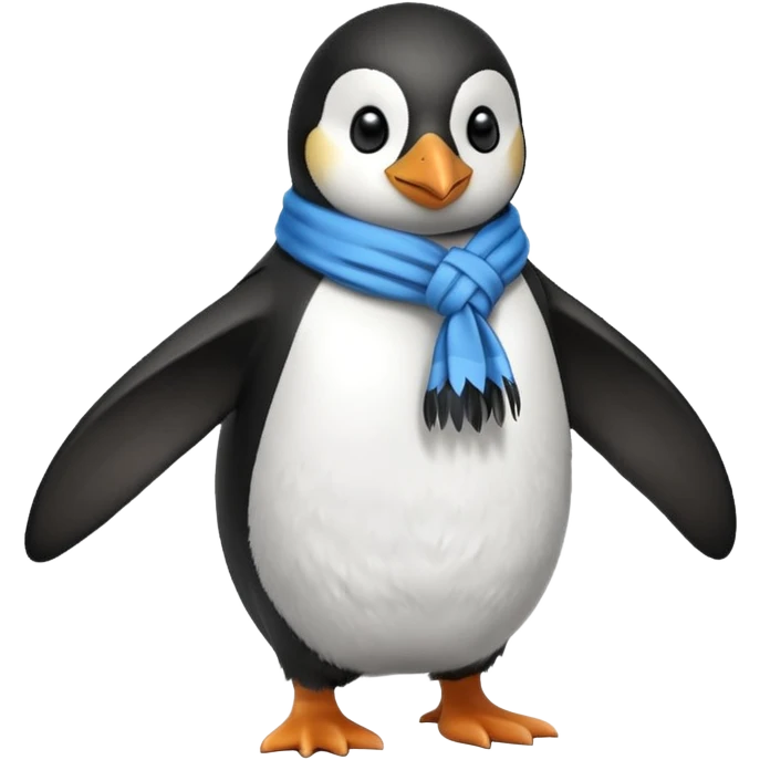 penguin with blue scarf  emoji