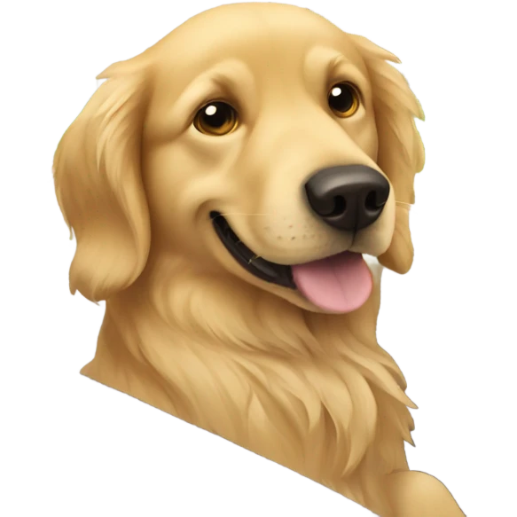 Golden retriever flying a plane  emoji