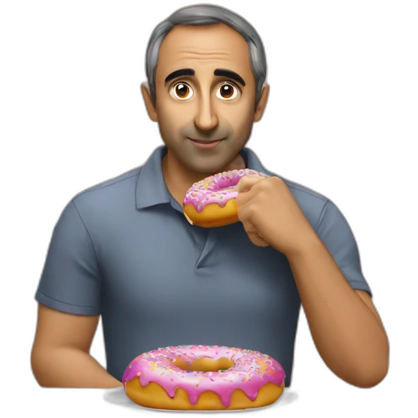 Zemmour qui mange un donut noir emoji