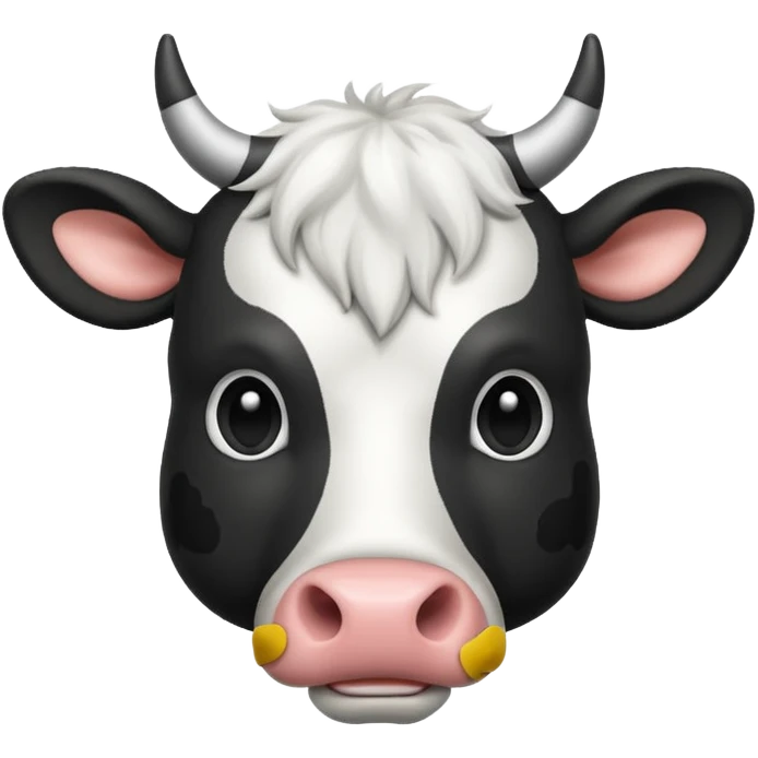 BLACK ADN WHITE COW HEAD emoji
