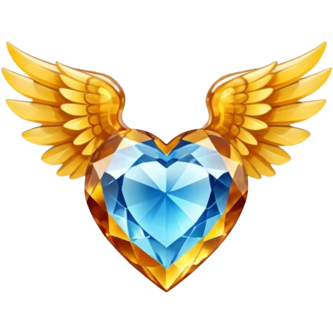 Topaz crystal heart with wings emoji