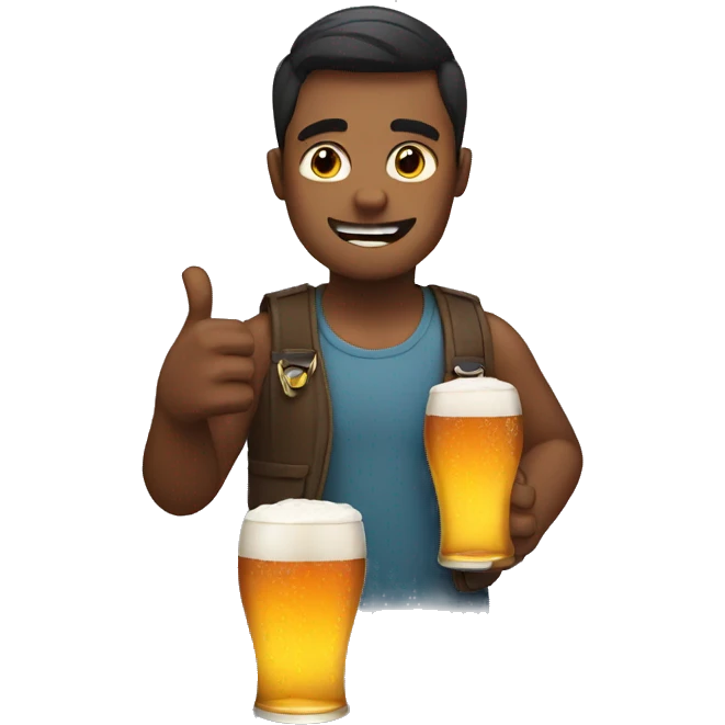 Guy holding beer emoji