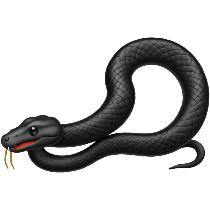Minimalist emoji-style sticker of a bent paperclip shaped like a snake, wrapping onto itself. Thin black silhouette, no texture. emoji