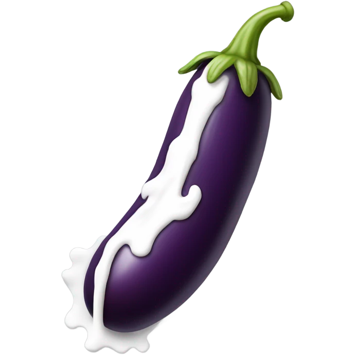 long eggplant with white paint dripping from the top emoji