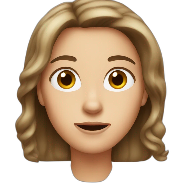 white woman brown hair surprised emoji