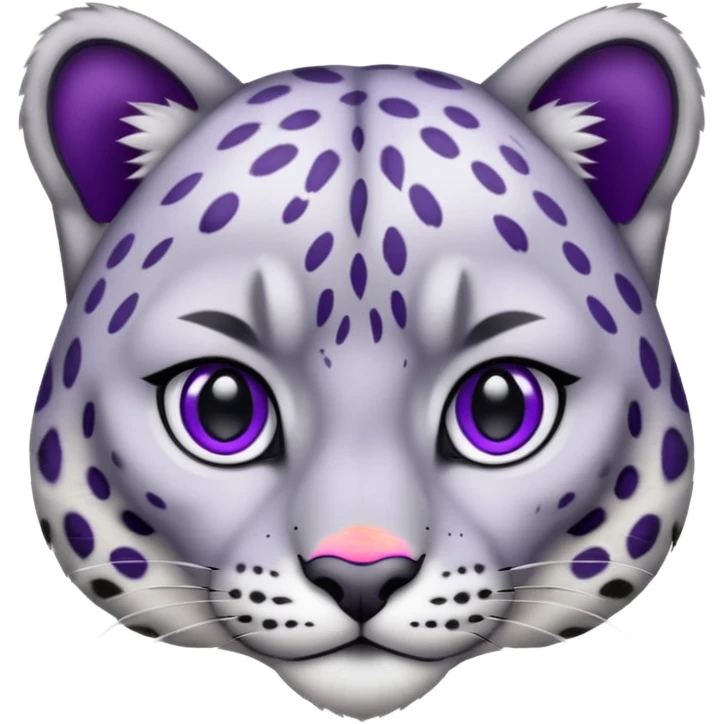 Snow leopard purple eyes emoji