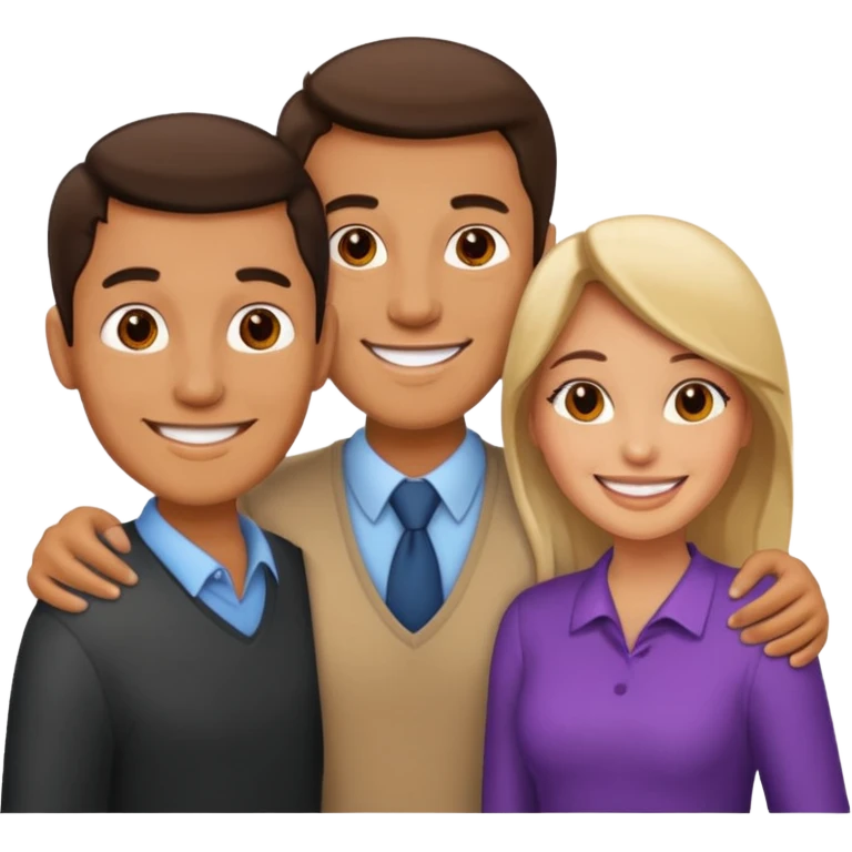 2 guys and a girl emoji