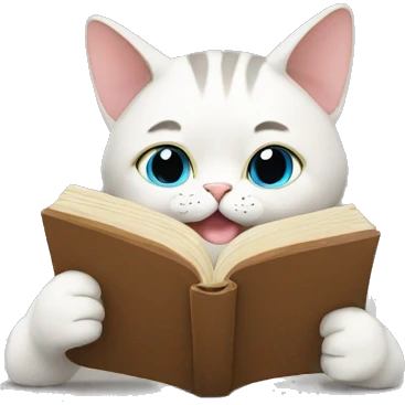 cat reading emoji